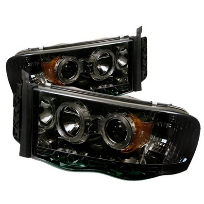 Spyder LED Projector Smoke Headlights 02-05 Dodge Ram - Click Image to Close
